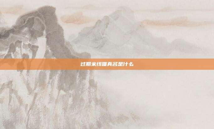 过期米线喵真名是什么