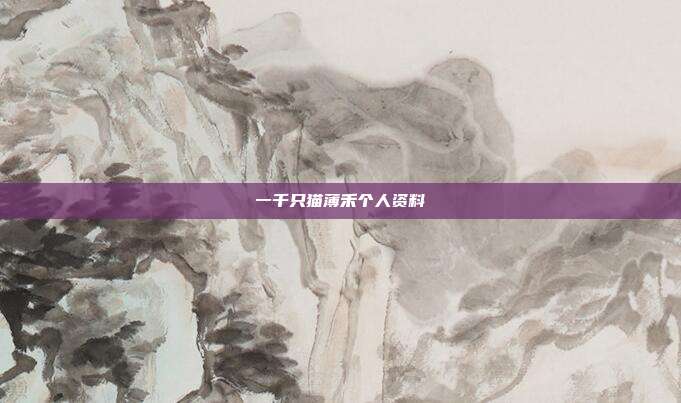 一千只猫薄禾个人资料