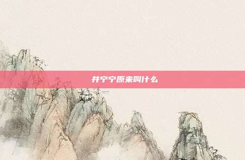 桜井宁宁原来叫什么