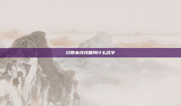 过期米线线喵叫什么名字
