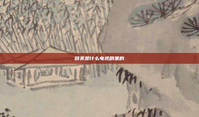 晓美是什么电视剧里的